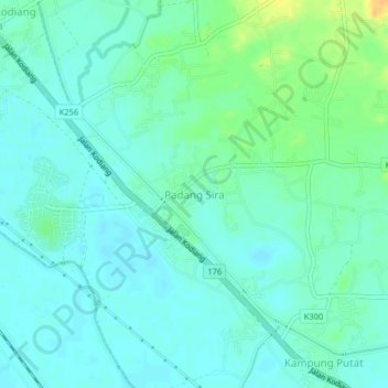 Topografische Karte Padang Sira, Höhe, Relief