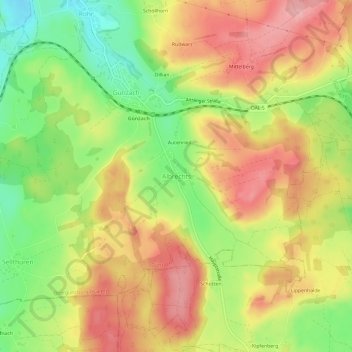 Topografische Karte Albrechts, Höhe, Relief