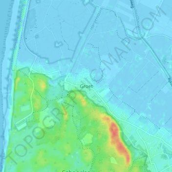 Topografische Karte Groet, Höhe, Relief