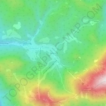 Topografische Karte Weitental, Höhe, Relief