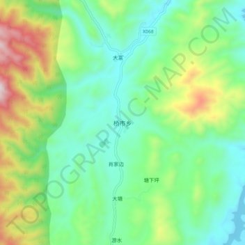 Topografische Karte 桥市乡, Höhe, Relief