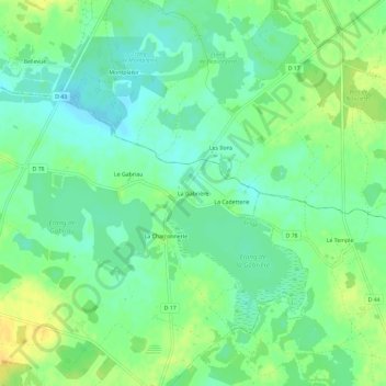 Topografische Karte La Gabrière, Höhe, Relief