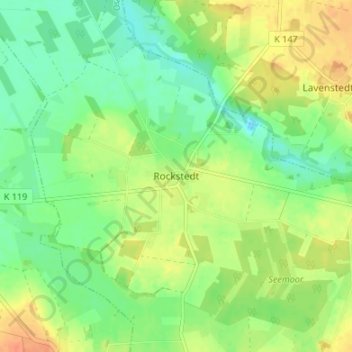 Topografische Karte Rockstedt, Höhe, Relief
