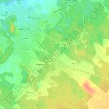 Topografische Karte Jouanne, Höhe, Relief