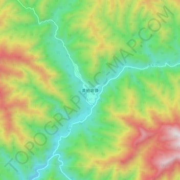 Topografische Karte 黄柏塬镇, Höhe, Relief