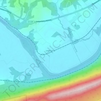 Topografische Karte Level Corner, Höhe, Relief