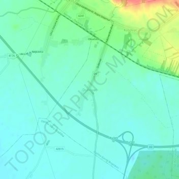 Topografische Karte Dubovac, Höhe, Relief