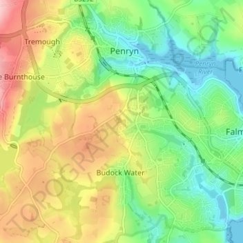 Topografische Karte Lower Kergilliack, Höhe, Relief