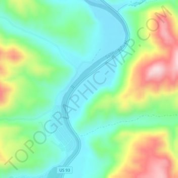 Topografische Karte Elk Bend, Höhe, Relief