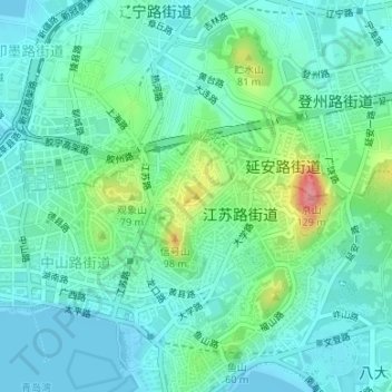 Topografische Karte 伏龙山, Höhe, Relief