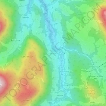 Topografische Karte Hefenscher, Höhe, Relief