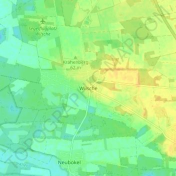 Topografische Karte Wilsche, Höhe, Relief