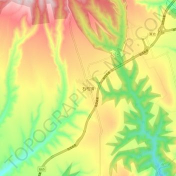 Topografische Karte 石柱, Höhe, Relief