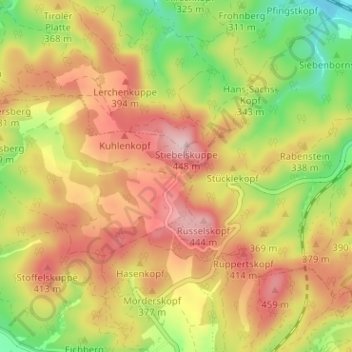 Topografische Karte Clausberg, Höhe, Relief