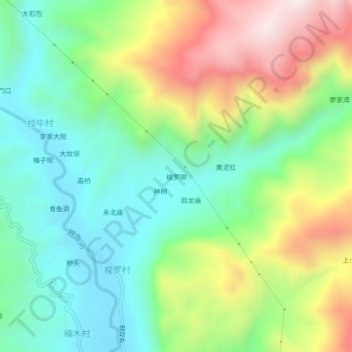 Topografische Karte 梭罗阱, Höhe, Relief