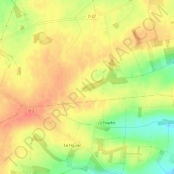 Topografische Karte Le Buisson Long, Höhe, Relief