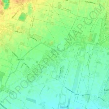 Topografische Karte Torbole, Höhe, Relief