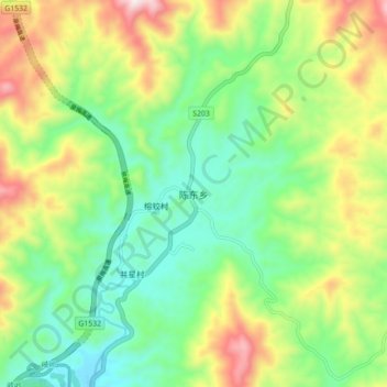 Topografische Karte 陈东乡, Höhe, Relief