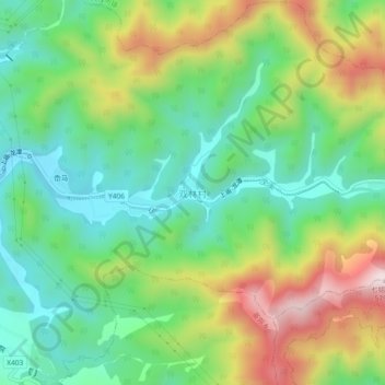 Topografische Karte 双林村, Höhe, Relief