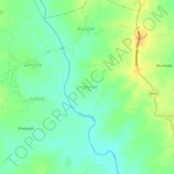 Topografische Karte Limchhod, Höhe, Relief