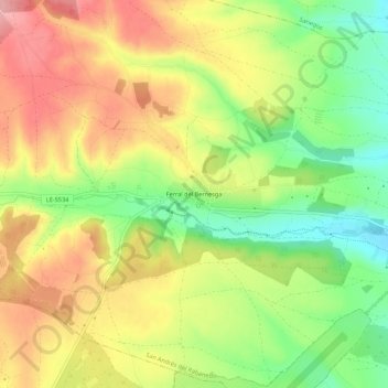 Topografische Karte Ferral del Bernesga, Höhe, Relief