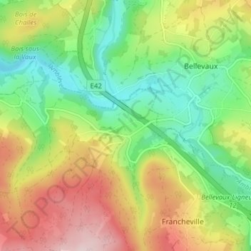 Topografische Karte Villers, Höhe, Relief