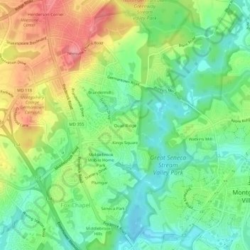 Topografische Karte Quail Ridge, Höhe, Relief