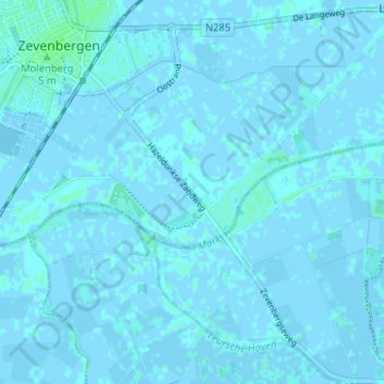 Topografische Karte Hazeldonk, Höhe, Relief