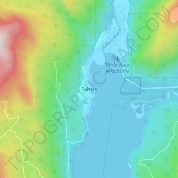 Topografische Karte Tahsis, Höhe, Relief