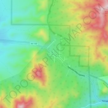 Topografische Karte Mountain Springs, Höhe, Relief