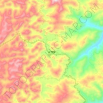 Topografische Karte 冗渡镇, Höhe, Relief