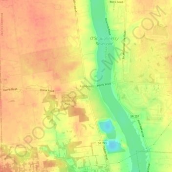 Topografische Karte Rathbone, Höhe, Relief