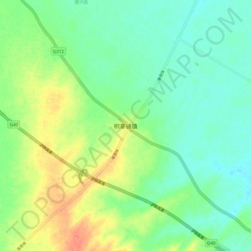 Topografische Karte 桐寨铺镇, Höhe, Relief