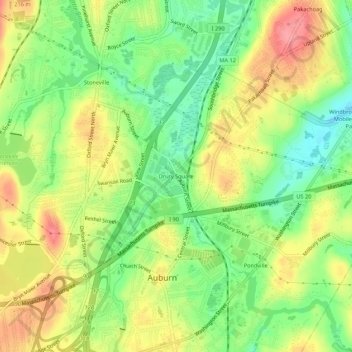 Topografische Karte Drury Square, Höhe, Relief