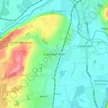 Topografische Karte Cookham Rise, Höhe, Relief
