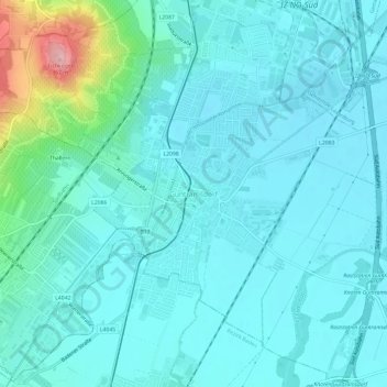 Topografische Karte Guntramsdorf, Höhe, Relief