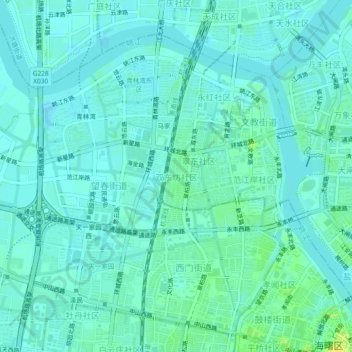 Topografische Karte 双东坊社区, Höhe, Relief