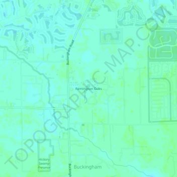 Topografische Karte Remington Oaks, Höhe, Relief