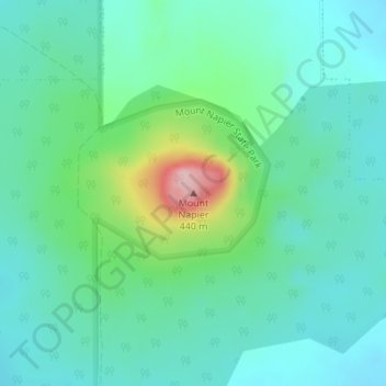 Topografische Karte Mount Napier, Höhe, Relief