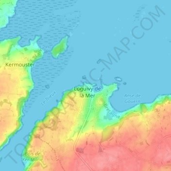 Topografische Karte Roc'h Hir, Höhe, Relief