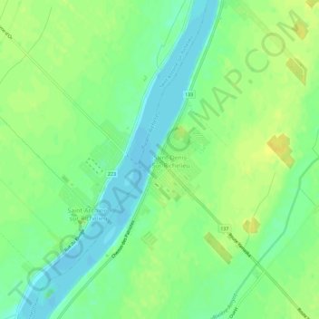 Topografische Karte Saint-Denis, Höhe, Relief