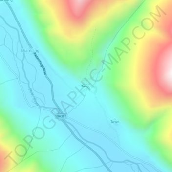 Topografische Karte Tungri, Höhe, Relief