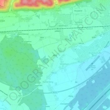 Topografische Karte Berg, Höhe, Relief