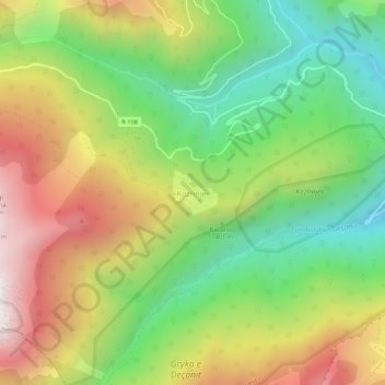 Topografische Karte Kozhnjer, Höhe, Relief