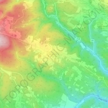 Topografische Karte Mittelberg, Höhe, Relief
