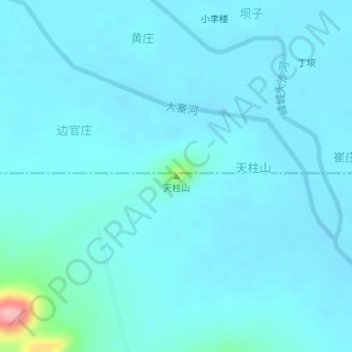 Topografische Karte 天柱山, Höhe, Relief