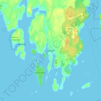 Topografische Karte Skaten, Höhe, Relief
