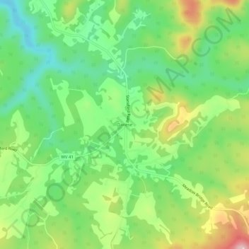 Topografische Karte Danese, Höhe, Relief
