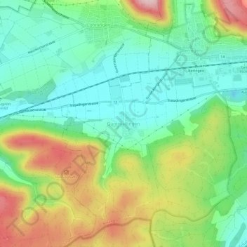 Topografische Karte Guntmadingen, Höhe, Relief
