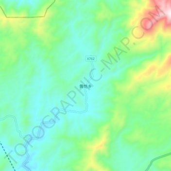 Topografische Karte 黄坊乡, Höhe, Relief